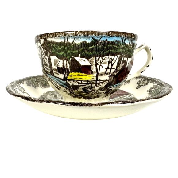 Johnson Bros Friendly Village England Vintage The Ice House Cup and Saucer Set! - Picture 3 of 11